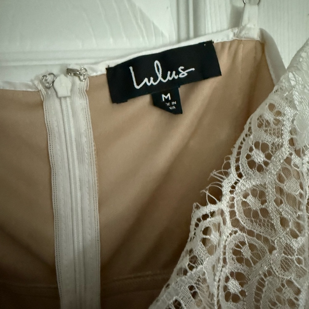 Lulus Within My Dreams White Lace Bustier Bodycon Midi Dress - Picture 3 of 4